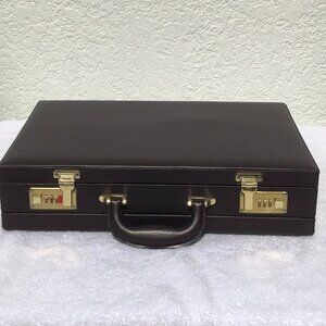 Vintage Briefcase with Spring-Loaded Brass Combo Locks